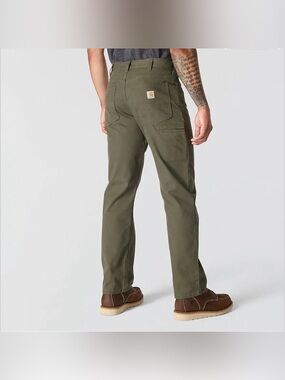 Carhartt Mens 36x30 Moss Green Rugged Flex Relaxed Fit Work Pant Canvas BN2517-M